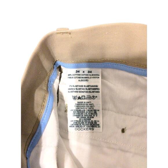 Dockers Men's Relaxed Fit 34x34 Classic Tan Chino Work Dress Pants H - Picture 5 of 12